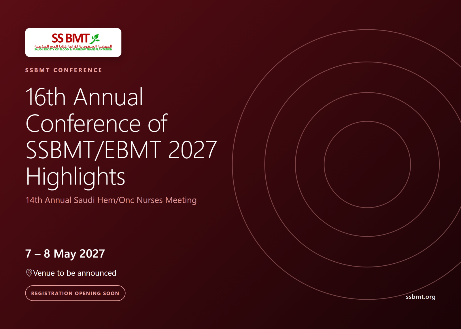 Poster: 16th Annual Conference of SSBMT/EBMT 2027 Highlights